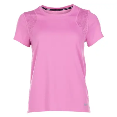 Nike Run Women's Short-Sleeve, Magic Flamingo/Reflective Silv, S,  Tränings-T-Shirts