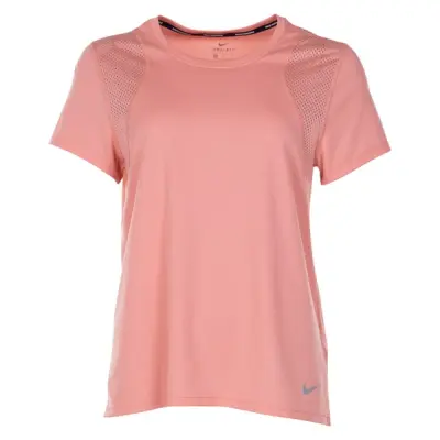 Nike Run Women's Short-Sleeve, Pink Quartz/Pink Quartz/Reflec, L,  Tränings-T-Shirts