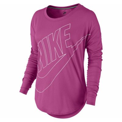 Nike Signal Ls Tee, Hot Pink/White, Xs,  Nike