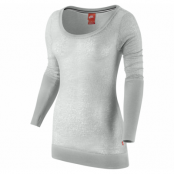 Nike Signal Ls Tee-Mezzo, Dk Grey Heather/White, S, Nike