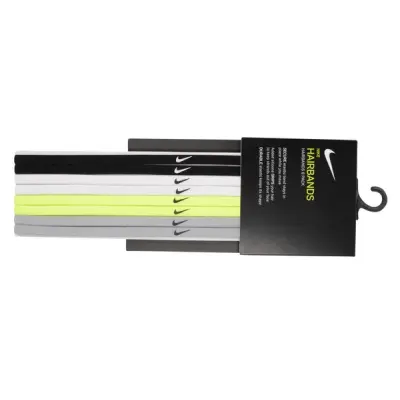 Nike Skinny Hairbands 8 Pack, Black/Black/White, Onesize,  Pannband