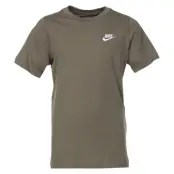 Nike Sportswear Big Kids' T-Sh, Medium Olive/White, S,  T-Shirts