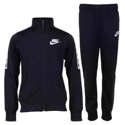 Nike Sportswear Girls' Tracksu, Black/Black/White, L,  Nike