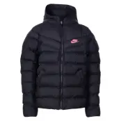 Nike Sportswear Kids Hooded Jacket, Black/Black/Black/Pink Gaze, L,  Nike