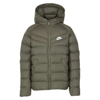 Nike Sportswear Kids Hooded Jacket, Medium Olive/Medium Olive/Whit, L,  Nike