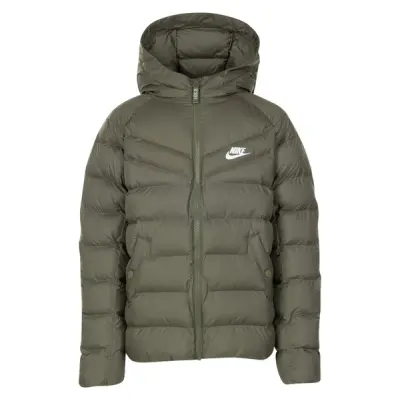 Nike Sportswear Kids Hooded Jacket, Medium Olive/Medium Olive/Whit, S,  Jackor