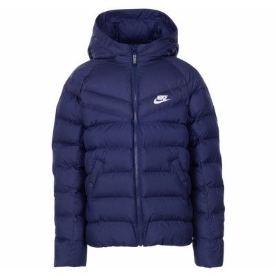 nike sportswear kids hooded jacket, midnight navy/midnight navy/wh, l,  nike