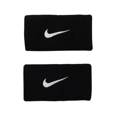 Nike Swoosh Doublewide Wristba, Black/White, Onesize,  Benskydd Och Tillbehör