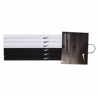 Nike Swoosh Sport Headbands 6p, Black/White, Onesize,  Nike
