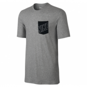 Nike Tee-Nike Block Pkt, Dk Grey Heather/Black/White, L,  Nike