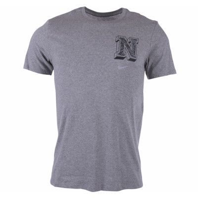 Nike Tee-Palm Print Zeros, Dk Grey Heather/Dk Grey Heathe, S,  Nike