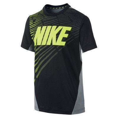 Nike Vapor Df Gfx Ss Top Yth, Black/Cool Grey, L,  Nike