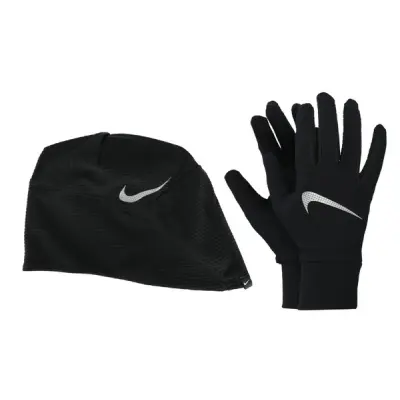 Nike W Essential Hat And Glove, Black/Black/Silver, M-L,  Träningstillbehör