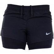 Nike Women's 2-In-1 Running Sh, Black/Black/Black/Wolf Grey, M, Träningsshorts