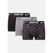 TRUNK 3PK, NIKE LOGO PRINT/COOL GREY/BLAC, S,  Kalsonger