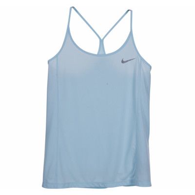 W Nk Dry Miler Tank, Glacier Blue/Glacier Blue, L,  Nike