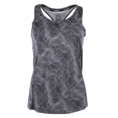 W Nk Dry Miler Tank Prnt, Black/Reflective Silv, M,  Nike