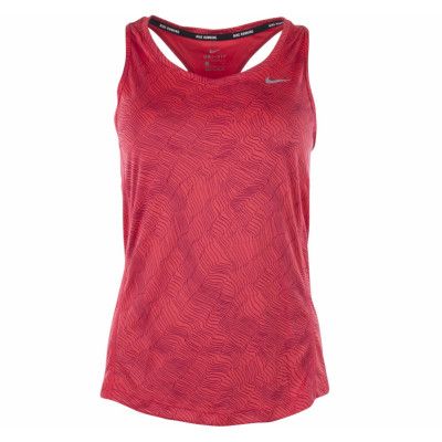 W Nk Dry Miler Tank Prnt, Lt Crimson/Reflective Silv, Xs,  Nike