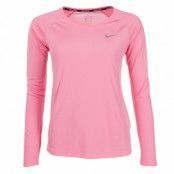 W Nk Dry Miler Top Ls, Bright Melon/Bright Melon, M,  Nike