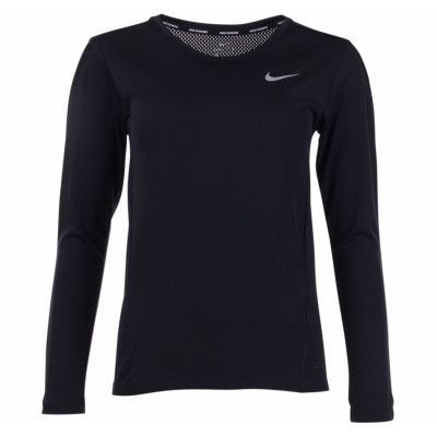 W Nk Dry Miler Top Ls Cl, Black/Black, Xs,  Nike