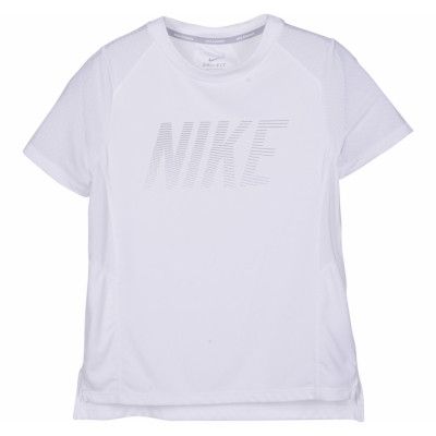 W Nk Dry Miler Top Ss Gx 2, White/Atmosphere Grey, L,  Nike