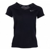 W Nk Dry Miler Top V-Neck, Black/Black, S,  T-Shirts