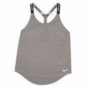 W Nk Dry Tank Elastika, Carbon Heather/Black/White, S,  Nike