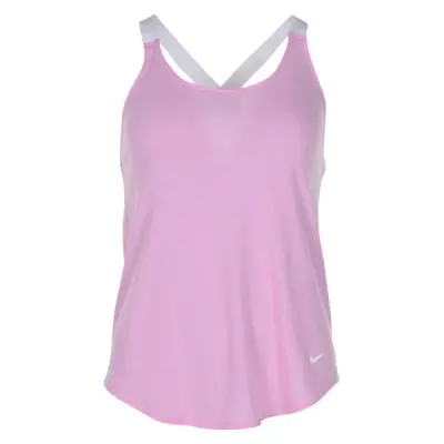 W Nk Dry Tank Elastika, Pink Rise/Htr/White/White, S,  Löpar-Linnen