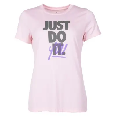 W Nk Dry Tee Leg Rebel Crew, Echo Pink/Juniper Fog, Xs,  Nike