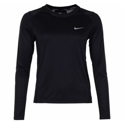 W Nk Miler Top Ls, Black, L,  Nike