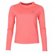 W Nk Miler Top Ls, Crimson Pulse, L,  Nike