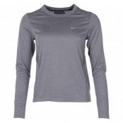 W Nk Miler Top Ls, Gunsmoke/Htr, L,  Nike