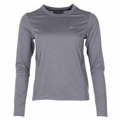 W Nk Miler Top Ls, Gunsmoke/Htr, Xl,  Nike