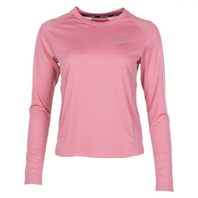 W Nk Miler Top Ls, Rust Pink, M,  Nike