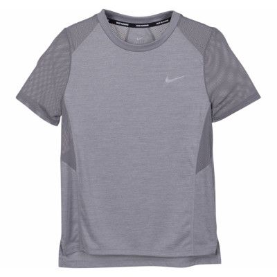 W Nk Miler Top Ss, Gunsmoke/Htr, M,  Nike