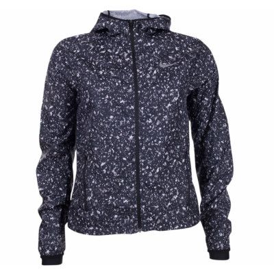 W Nk Shld Jkt Racer Print, Black/Black, Xs,  Nike