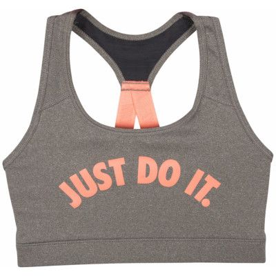 W Nk Vctry Cmprssn Grx Su Bra, Carbon Heather/Crimson Bliss, Xs,  Nike