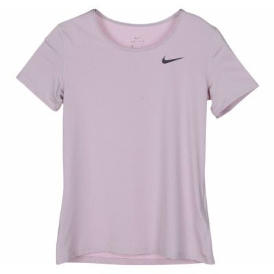 W Np Top Ss All Over Mesh, Particle Rose/Black, Xs,  Nike