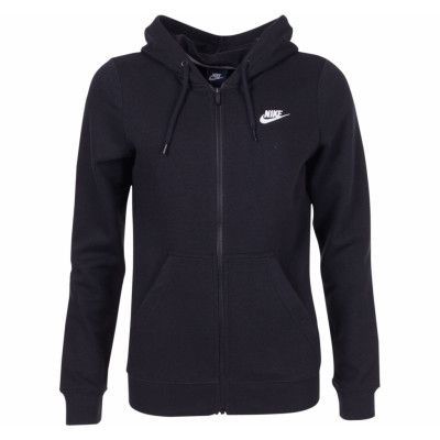 W Nsw Hoodie Fz Flc, Black/Black/Black/White, M,  Nike