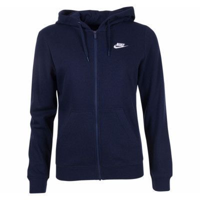 W Nsw Hoodie Fz Flc, Obsidian/Obsidian/Obsidian/Whi, L,  Nike