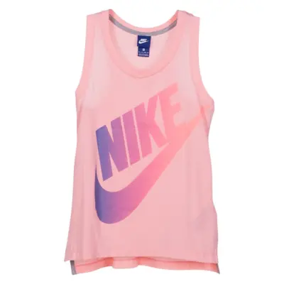 W Nsw Tank Logo Futura, Bleached Coral/Purple Slate, S,  Nike
