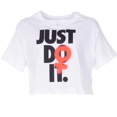 W Nsw Tee Rebel Crop 2, White, Xl,  T-Shirts