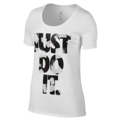 W Nsw Tee Scoop Jdi Print, White/Black, S,  Nike