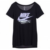 W Nsw Tee Tb Bf Nike Sunset, Black/Light Bone, S,  Nike