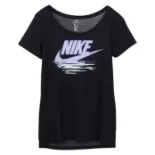 W Nsw Tee Tb Bf Nike Sunset, Black/Light Bone, S,  Nike