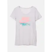 W Nsw Tee Tb Bf Nike Sunset, Light Bone/Crimson Pulse, L,  T-Shirts