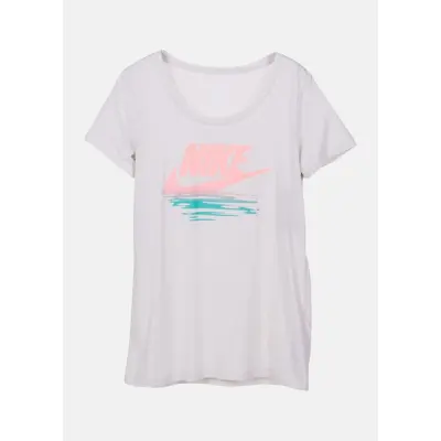 W Nsw Tee Tb Bf Nike Sunset, Light Bone/Crimson Pulse, M,  T-Shirts
