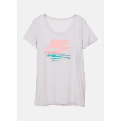 W Nsw Tee Tb Bf Nike Sunset, Light Bone/Crimson Pulse, S,  T-Shirts