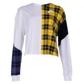 W Nsw Top Ls Plaid, White/Black/White, M,  Tröjor