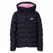 nike sportswear kids hooded jacket, black/black/black/pink, s,  nike